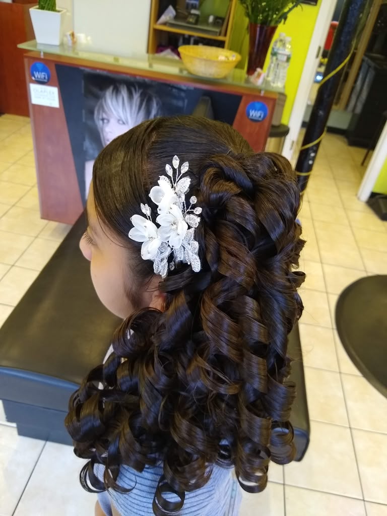Formal half-updo with curls